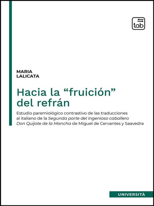Title details for Hacia la "fruición" del refrán by Maria Lalicata - Available